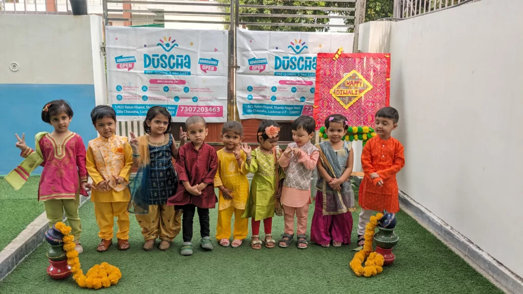 Our nursery school's children ready for Diwali celebration