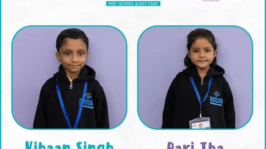 Children who received discipline and leadership award.